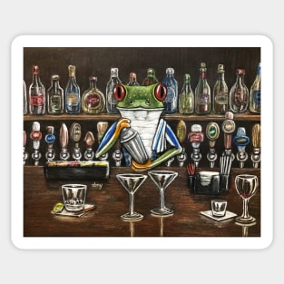 "Frog Bar" - Bartender Frog Sticker